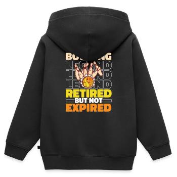 Bowling Bowlen Bowler Im Ruhestand - Kinder Premium Organic Zip Hoodie - Schwarz - Hinten - AI Model Kid Male (0cm)