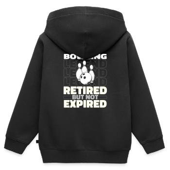 Bowling Bowlen Bowler Im Ruhestand - Kinder Premium Organic Zip Hoodie - Schwarz - Hinten - AI Model Kid Male (0cm)