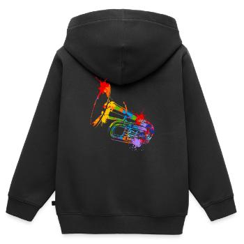Splash Tuba - Sweat Premium à capuche zippé enfant bio - noir - Dos - AI Model Kid Male (0cm)