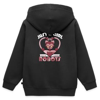 Roboter - Kinder Premium Organic Zip Hoodie - Schwarz - Hinten - AI Model Kid Male (0cm)