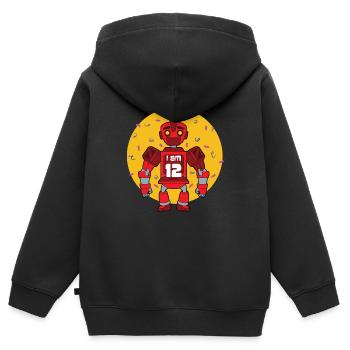 12. Geburtstag Roboter - Kinder Premium Organic Zip Hoodie - Schwarz - Hinten - AI Model Kid Male (0cm)