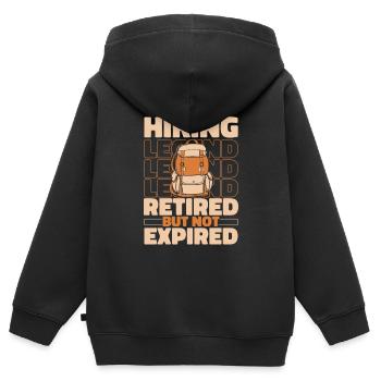 Wandern Wanderer Im Ruhestand - Kinder Premium Organic Zip Hoodie - Schwarz - Hinten - AI Model Kid Male (0cm)