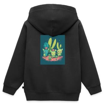 Mexican Cactus Plant Lover Cactus Axolotl Mexican - Kinder Premium Organic Zip Hoodie - Schwarz - Hinten - AI Model Kid Male (0cm)