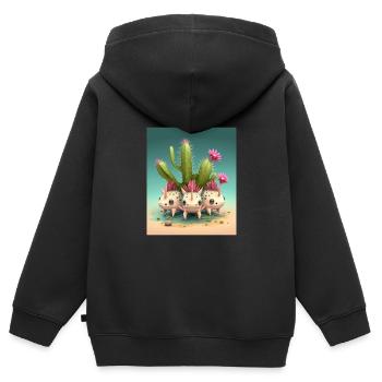 Mexican Cactus Plant Lover Cactus Axolotl Mexican - Kinder Premium Organic Zip Hoodie - Schwarz - Hinten - AI Model Kid Male (0cm)