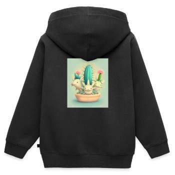 Mexican Cactus Plant Lover Cactus Axolotl Mexican - Kinder Premium Organic Zip Hoodie - Schwarz - Hinten - AI Model Kid Male (0cm)