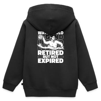 Wasserball Wasserballer Rentner - Kinder Premium Organic Zip Hoodie - Schwarz - Hinten - AI Model Kid Male (0cm)