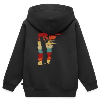 Retro Trombone Player Graphic Trombonist - Kinder Premium Organic Zip Hoodie - Schwarz - Hinten - AI Model Kid Male (0cm)