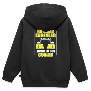 Nuklearingenieur Wie ein normaler Ingenieur - Kinder Premium Organic Zip Hoodie - Schwarz - Hinten - AI Model Kid Male (0cm)