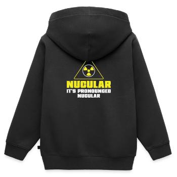 Nuclear Engineer Nucular Es wird Funny Radiation - Kinder Premium Organic Zip Hoodie - Schwarz - Hinten - AI Model Kid Male (0cm)