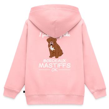 Bordeaux Grand Dague Chien Chien Amoureux Citation Cadeau - Sweat Premium à capuche zippé enfant bio - rose - Dos - AI Model Kid Female (0cm)