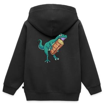 Knoblauch Knoblauchbrot Geschenk - Kinder Premium Organic Zip Hoodie - Schwarz - Hinten - AI Model Kid Male (0cm)