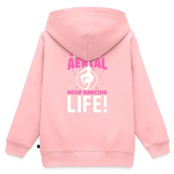 Living This Aerial Hoop Dancing Life - Kinder Premium Organic Zip Hoodie - Rosa - Hinten - AI Model Kid Female (0cm)