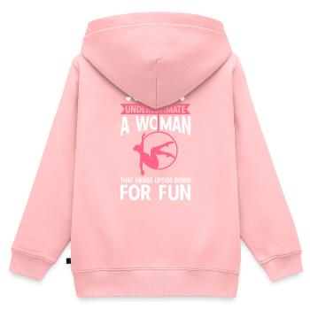 Aerial Hoop Dance - Kinder Premium Organic Zip Hoodie - Rosa - Hinten - AI Model Kid Female (0cm)