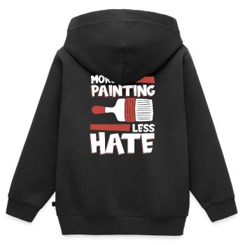 Maler Lackierer Kalt - Kinder Premium Organic Zip Hoodie - Schwarz - Hinten - AI Model Kid Male (0cm)
