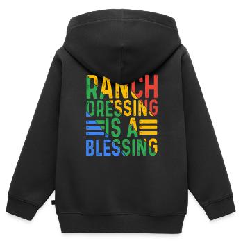 La vinaigrette de ranch est une bénédiction 16 - Sweat Premium à capuche zippé enfant bio - noir - Dos - AI Model Kid Male (0cm)