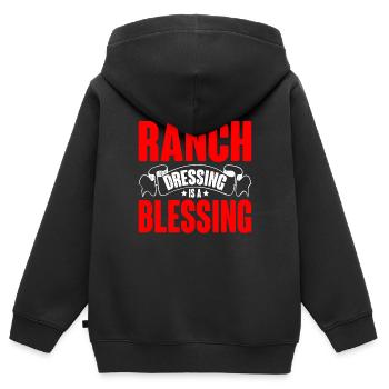 La vinaigrette de ranch est une bénédiction 17 - Sweat Premium à capuche zippé enfant bio - noir - Dos - AI Model Kid Male (0cm)