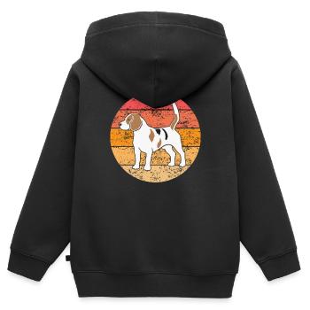 Beagle Dog Lovers Retro Vintage Cadeau - Sweat Premium à capuche zippé enfant bio - noir - Dos - AI Model Kid Male (0cm)