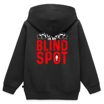 Tu es dans mon angle mort 8 - Sweat Premium à capuche zippé enfant bio - noir - Dos - AI Model Kid Male (0cm)