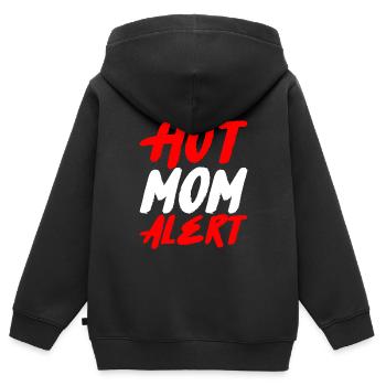 Hot Mom Alert 2 - Kinder Premium Organic Zip Hoodie - Schwarz - Hinten - AI Model Kid Male (0cm)