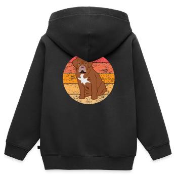 Bordeaux Grand Dague Chien Dog Lovers Cadeau Rétro - Sweat Premium à capuche zippé enfant bio - noir - Dos - AI Model Kid Male (0cm)