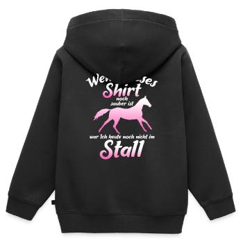 Wenn Dieses Shirt Noch Sauber Ist War Ich Heute - Kinder Premium Organic Zip Hoodie - Schwarz - Hinten - AI Model Kid Male (0cm)