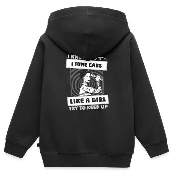 Screwdriver Tuning Tuner Girl - Sweat Premium à capuche zippé enfant bio - noir - Dos - AI Model Kid Male (0cm)