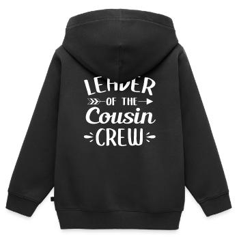 Anführer Der Cousin Crew |Family Celebration - Kinder Premium Organic Zip Hoodie - Schwarz - Hinten - AI Model Kid Male (0cm)