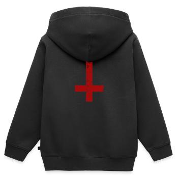 Upside-Down St. Peter's Cross Lucifer Seal Demon Fun - Kids Premium Organic Zip-up Hoodie - black - Back - AI Model Kid Male (0cm)