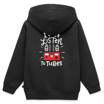 Analog Vakuum Tube Retro 80er 90er Motto-Party - Kinder Premium Organic Zip Hoodie - Schwarz - Hinten - AI Model Kid Male (0cm)