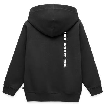 No Pasaran | Sie Werden Nicht Durchkommen Anarchie - Kinder Premium Organic Zip Hoodie - Schwarz - Hinten - AI Model Kid Male (0cm)