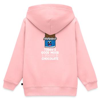 Schokoladenliebhaber Schoko-Milch-Schokoriegel - Kinder Premium Organic Zip Hoodie - Rosa - Hinten - AI Model Kid Female (0cm)