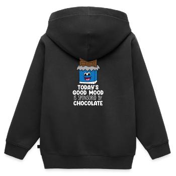 Chocolate Lover Tablettes de chocolat au lait - Sweat Premium à capuche zippé enfant bio - noir - Dos - AI Model Kid Male (0cm)