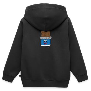Schokoladenliebhaber Schoko-Milch-Schokoriegel - Kinder Premium Organic Zip Hoodie - Schwarz - Hinten - AI Model Kid Male (0cm)