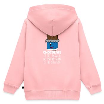 Schokoladenliebhaber Schoko-Milch-Schokoriegel - Kinder Premium Organic Zip Hoodie - Rosa - Hinten - AI Model Kid Female (0cm)