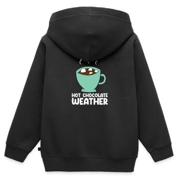 Chocolate Lover Tablettes de chocolat au lait - Sweat Premium à capuche zippé enfant bio - noir - Dos - AI Model Kid Male (0cm)