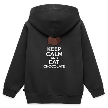 Chocolate Lover Tablettes de chocolat au lait - Sweat Premium à capuche zippé enfant bio - noir - Dos - AI Model Kid Male (0cm)