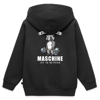 Nicht Stören Maschine In Betrieb Gym - Kinder Premium Organic Zip Hoodie - Schwarz - Hinten - AI Model Kid Male (0cm)