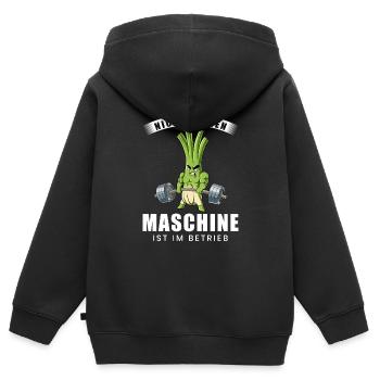 Nicht Stören Maschine In Betrieb Gym - Kinder Premium Organic Zip Hoodie - Schwarz - Hinten - AI Model Kid Male (0cm)
