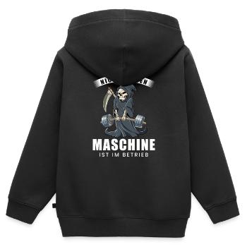 Nicht Stören Maschine In Betrieb Gym - Kinder Premium Organic Zip Hoodie - Schwarz - Hinten - AI Model Kid Male (0cm)