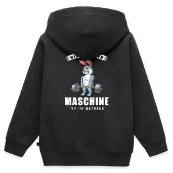 Nicht Stören Maschine In Betrieb Gym - Kinder Premium Organic Zip Hoodie - Schwarz - Hinten - AI Model Kid Male (0cm)