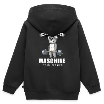 Nicht Stören Maschine In Betrieb Gym - Kinder Premium Organic Zip Hoodie - Schwarz - Hinten - AI Model Kid Male (0cm)