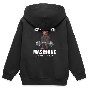 Nicht Stören Maschine In Betrieb Gym - Kinder Premium Organic Zip Hoodie - Schwarz - Hinten - AI Model Kid Male (0cm)