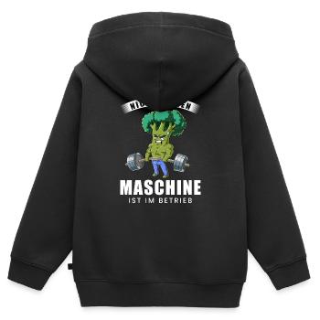 Nicht Stören Maschine In Betrieb Gym - Kinder Premium Organic Zip Hoodie - Schwarz - Hinten - AI Model Kid Male (0cm)