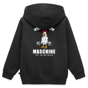 Nicht Stören Maschine In Betrieb Gym - Kinder Premium Organic Zip Hoodie - Schwarz - Hinten - AI Model Kid Male (0cm)