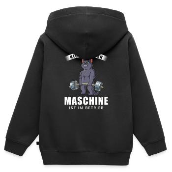 Nicht Stören Maschine In Betrieb Gym - Kinder Premium Organic Zip Hoodie - Schwarz - Hinten - AI Model Kid Male (0cm)