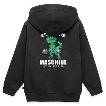 Nicht Stören Maschine In Betrieb Gym - Kinder Premium Organic Zip Hoodie - Schwarz - Hinten - AI Model Kid Male (0cm)