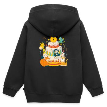 6th Birthday Cake Animals Party Gift 6 Years Old - Kinder Premium Organic Zip Hoodie - Schwarz - Hinten - AI Model Kid Male (0cm)