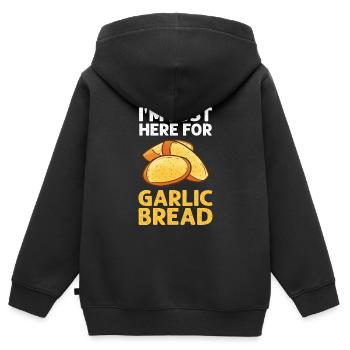 Ail Ail Pain Pain Cadeau alimentaire - Sweat Premium à capuche zippé enfant bio - noir - Dos - AI Model Kid Male (0cm)
