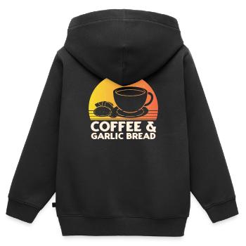 Garlic Garlic Bread Food Gift - Kids Premium Organic Zip-up Hoodie - black - Back - AI Model Kid Male (0cm)