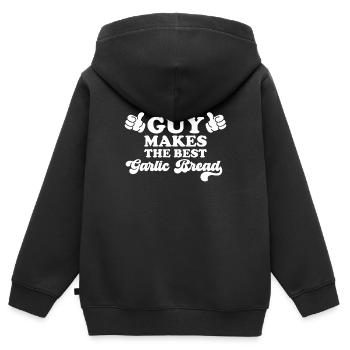 Garlic Garlic Bread Food Gift - Kids Premium Organic Zip-up Hoodie - black - Back - AI Model Kid Male (0cm)
